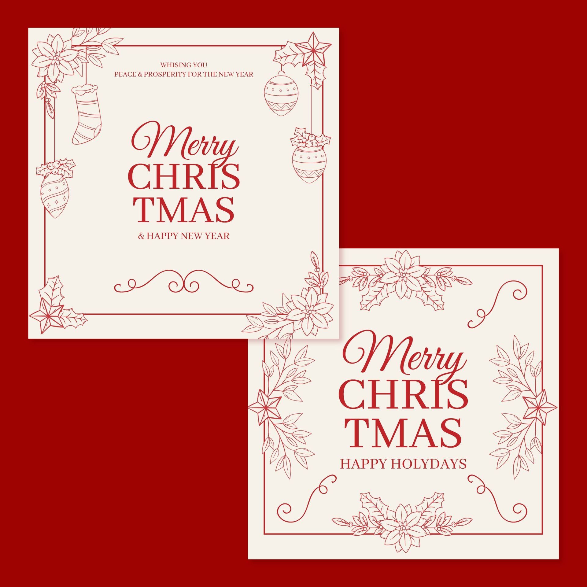  Sticker Vuông Merry Christmas (1 Miếng) 