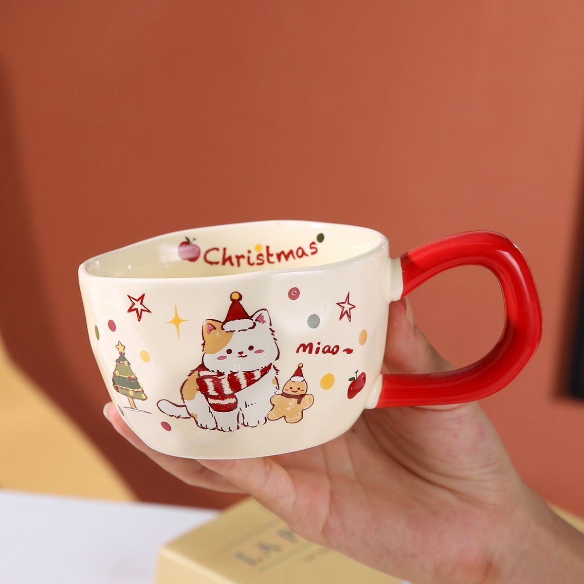  Cốc Gốm Mèo Merry Christmas 