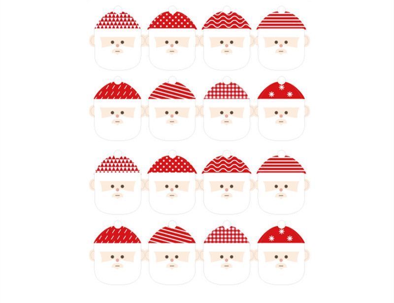  Sticker Giáng Sinh Cây Thông, Người Tuyết, Santa (1 Tờ - 16 Miêng) 