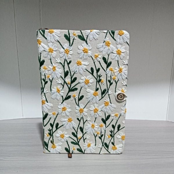  Sổ Tay Bìa Vải Thêu Daisy 