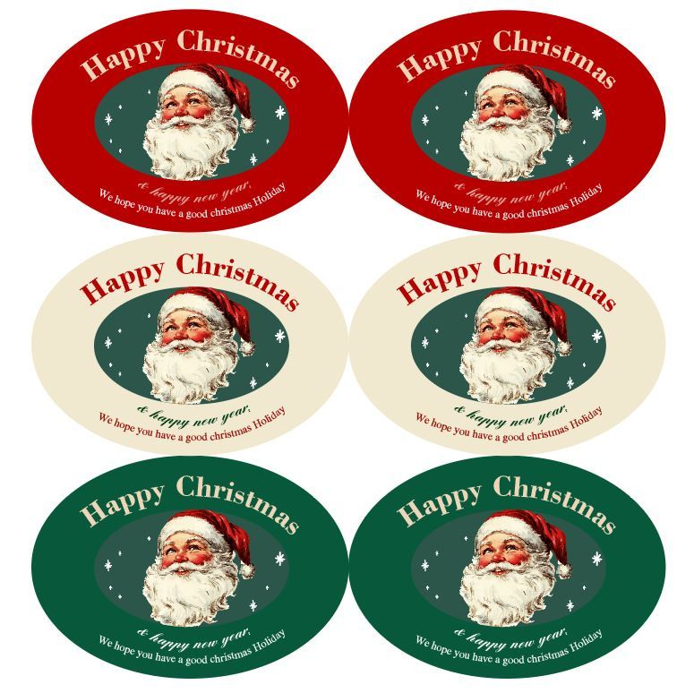  Sticker Santa Happy Christmas (1 Tờ - 6 Miêng) 