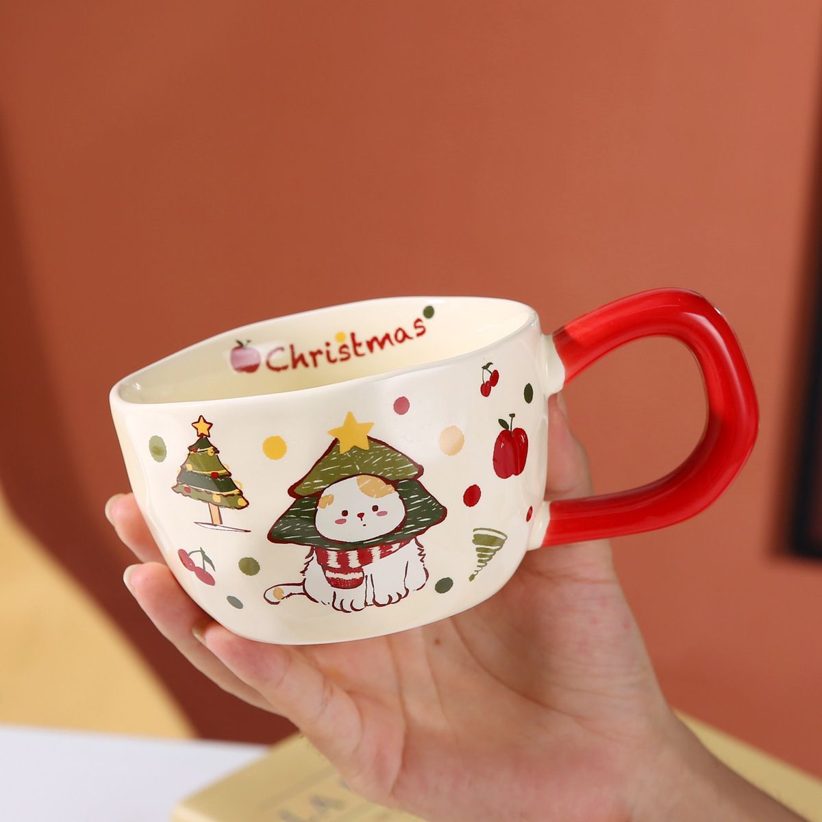  Cốc Gốm Mèo Merry Christmas 