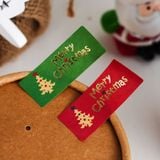  Sticker Tem Merry Christmas Hình Chữ Nhật (1 Tờ - 10 Miếng) 