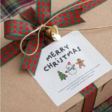  Sticker Vuông Merry Christmas Cây Thông, Người Tuyết, Bánh Gừng (1 Tờ - 6 Miếng) 