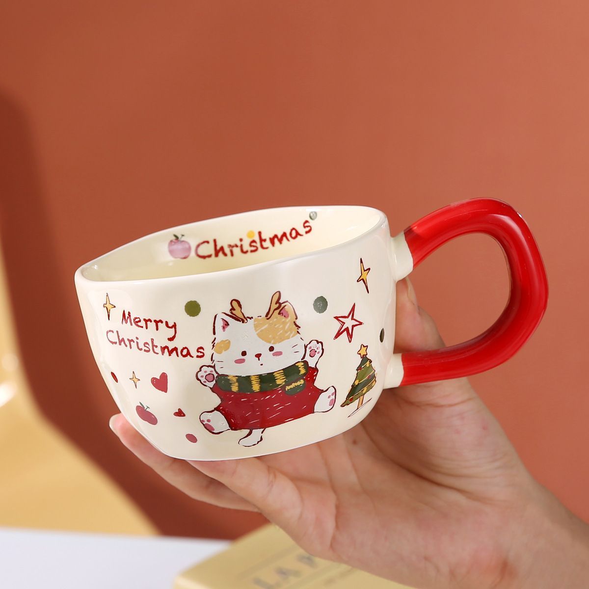  Cốc Gốm Mèo Merry Christmas 