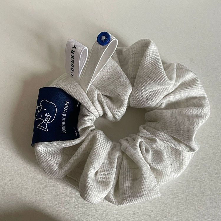  Scrunchie Xám Tag Gấu 