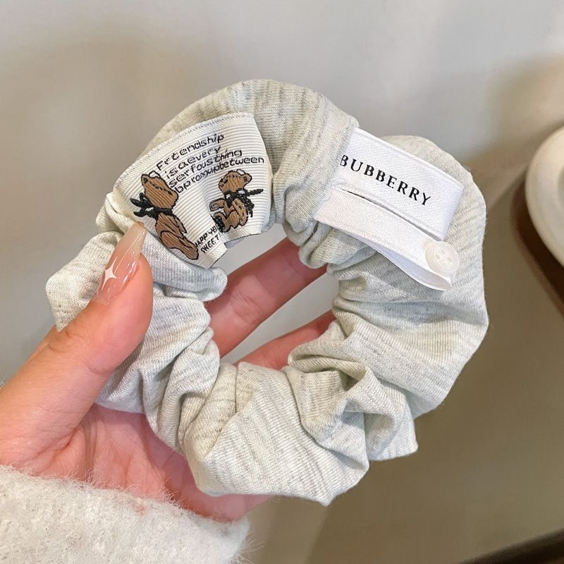  Scrunchie Xám Tag Gấu 