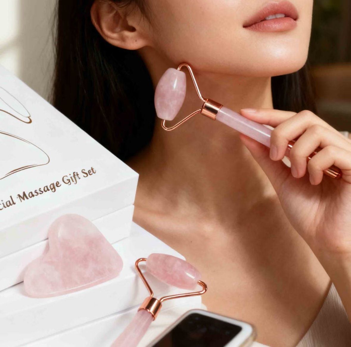  Gift Set Đá Matxa Thạch Anh Hồng 