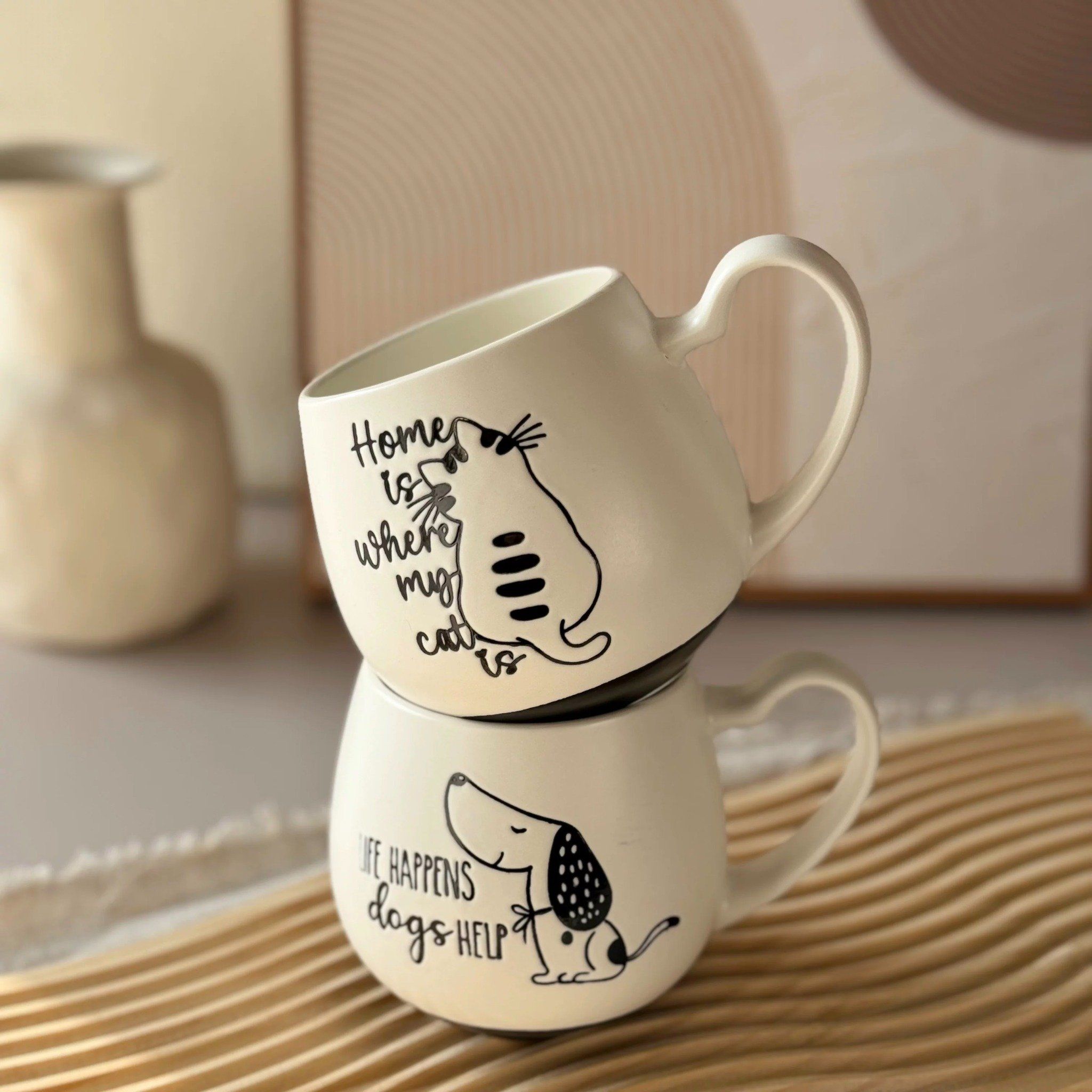  Cốc Gốm Cún Vẽ Tay 