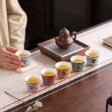  Bộ Chén Trà Gốm Sứ Sắc Màu 