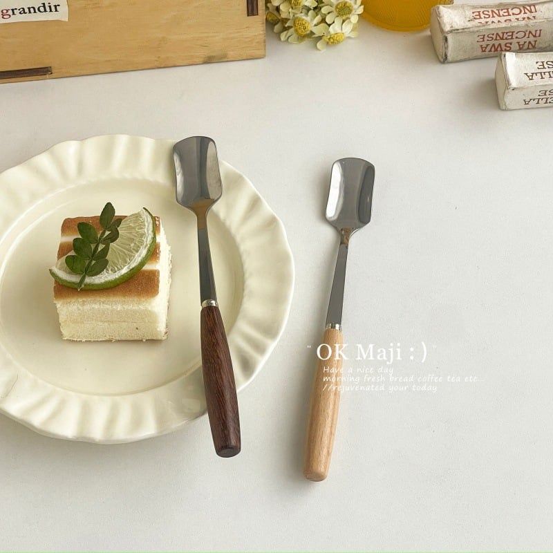  Thìa Vuông Cán Gỗ 