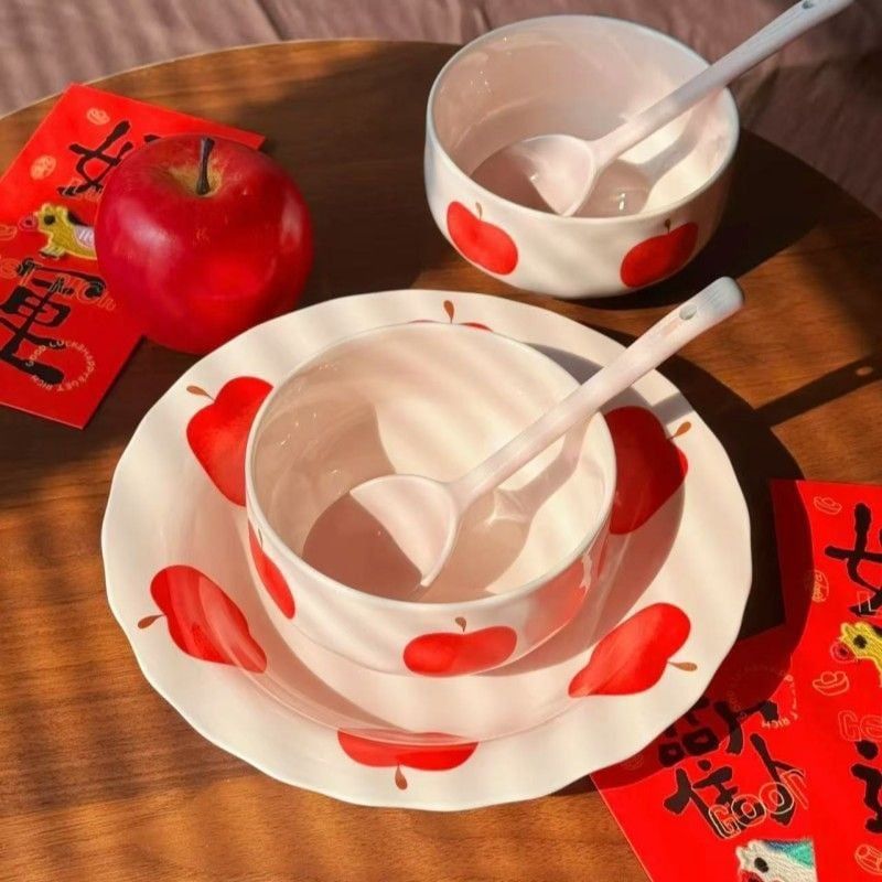  Bát, Đĩa Táo Đỏ 