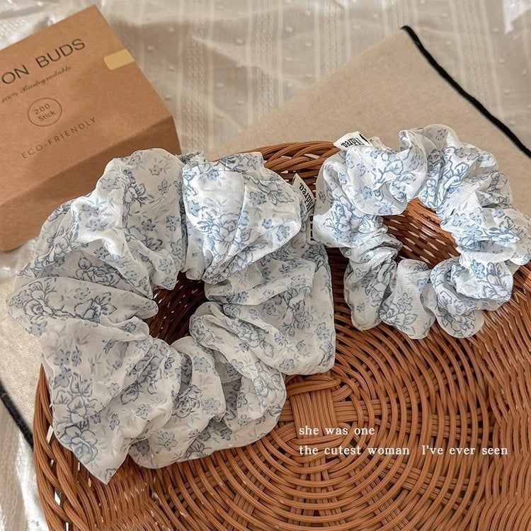  Scrunchie Hoa Xanh Vintage 