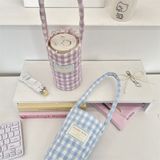  Túi Đựng Cốc - Túi Đựng Bình Nước Caro Pastel 