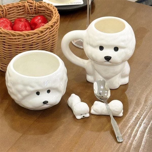  Bát, Cốc, Gác Đũa Gốm Cún Xù 