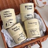  Cốc Du Lịch Hình Mèo Graffiti Dễ Thương 