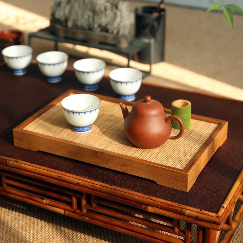  Khay Tre Kèm Chiếu Retro 