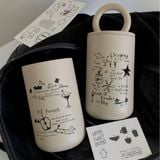  Cốc Giữ Nhiệt Doodle Quai Tròn 