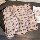  Khăn Lụa Cao Cấp Họa Tiết Ngựa 