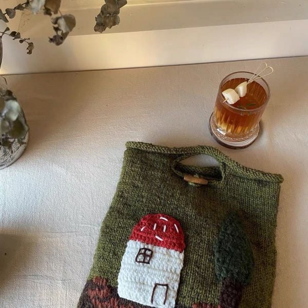  Túi Dệt Thủ Công Ngôi Nhà Nấm 