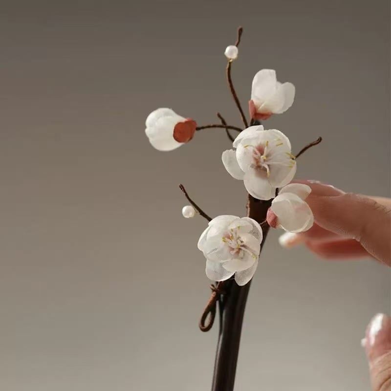  Trâm Cài Tóc Hoa Mai Nhung Lụa 