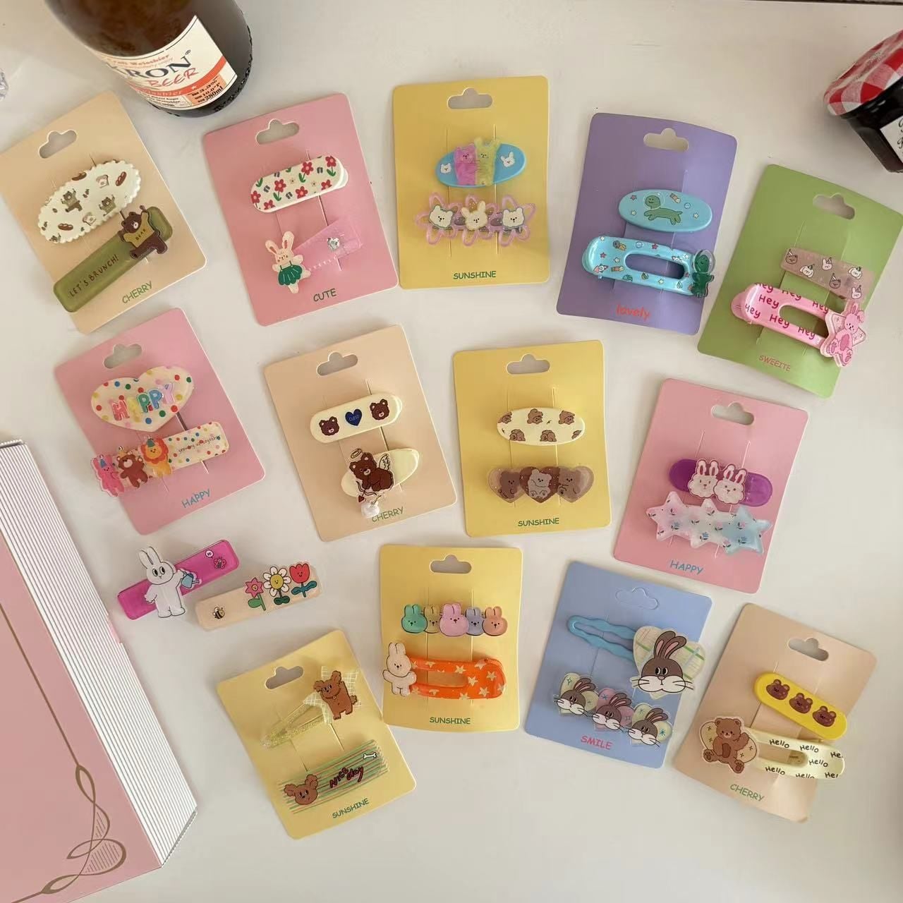  Set Kẹp Tóc Thỏ Gấu Ngôi Sao 