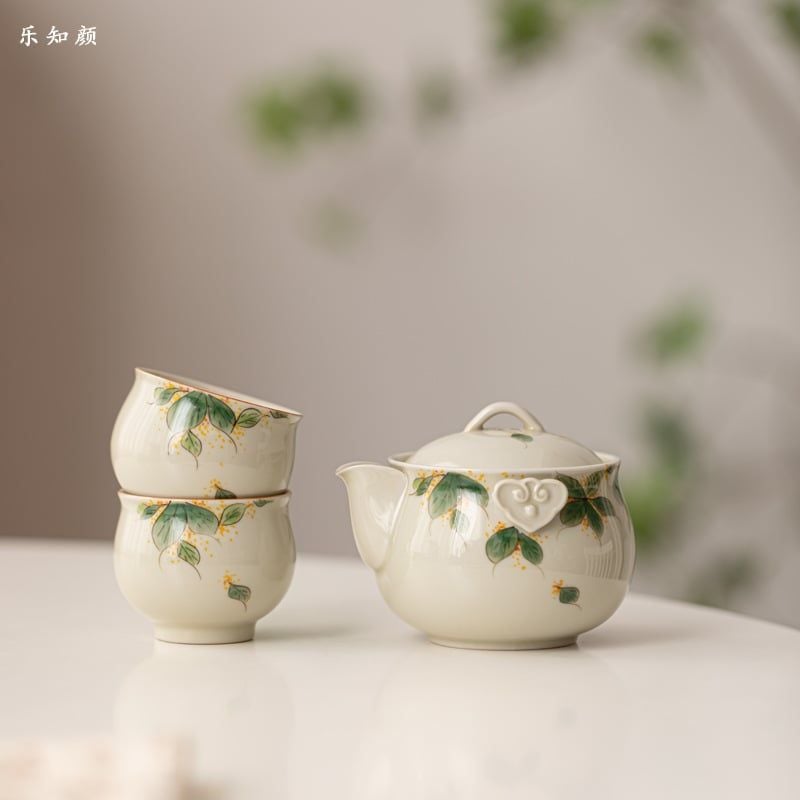  Bộ Ấm Trà Osmanthus Vẽ Tay 