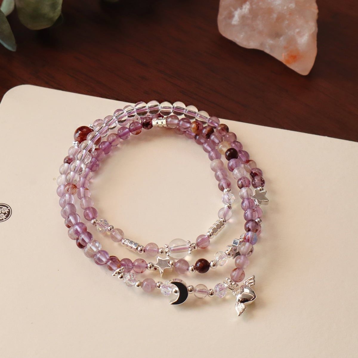  Chuỗi 3 Vòng Tay Thạch Anh Tím 