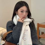  Khăn Len Thêu Hoạ Tiết Chú Chim 