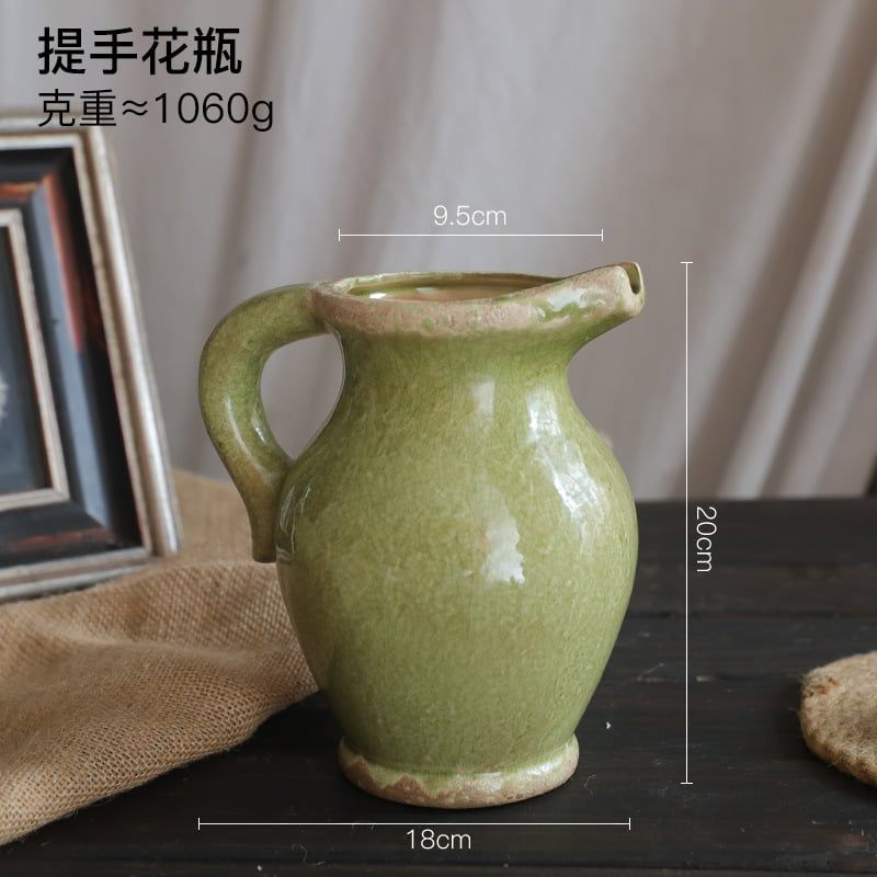  Bình Hoa Gốm Xanh Nứt Đồng Quê 