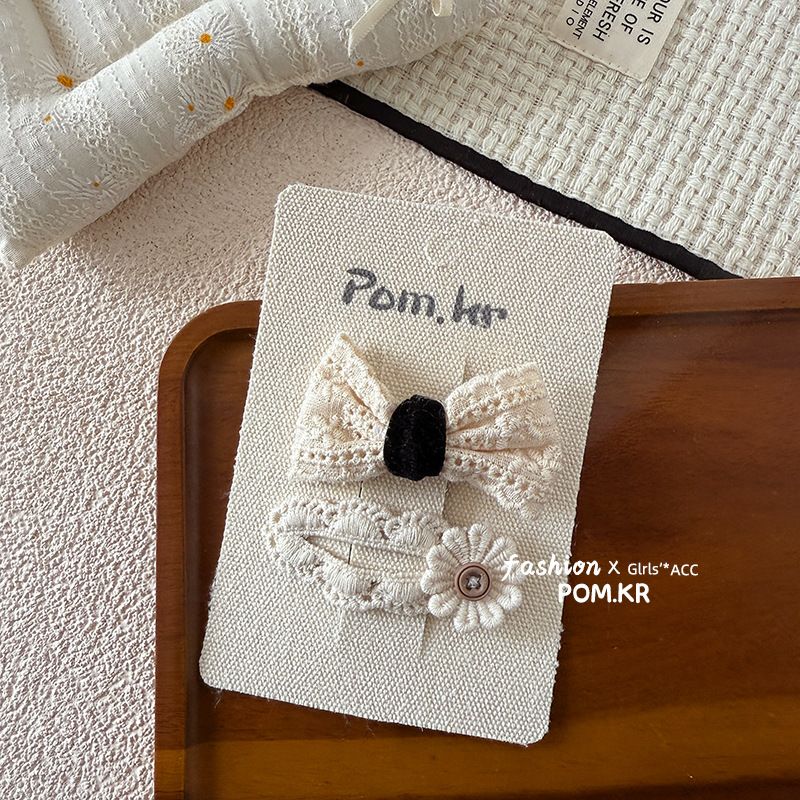  Kẹp Nơ Trắng Đen 