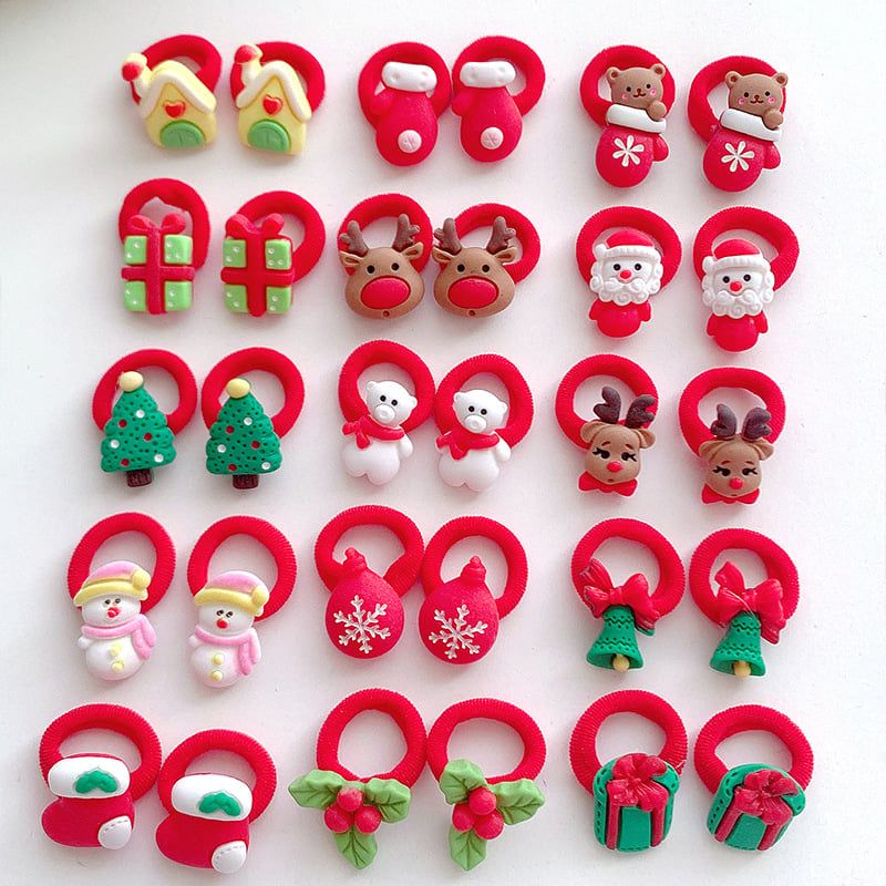  Set Dây Buộc Tóc Xmas Cho Bé 