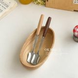  Thìa Vuông Cán Gỗ 