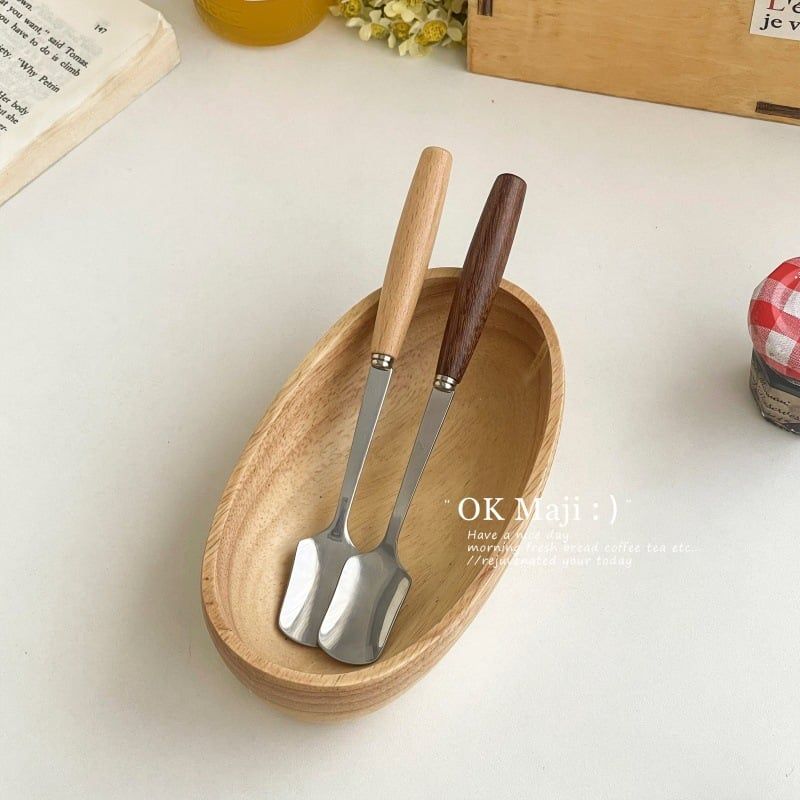  Thìa Vuông Cán Gỗ 