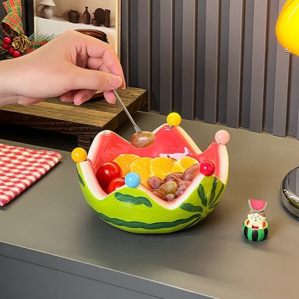  Bát Kèm Dĩa Ghim Trái Cây Dưa Hấu 