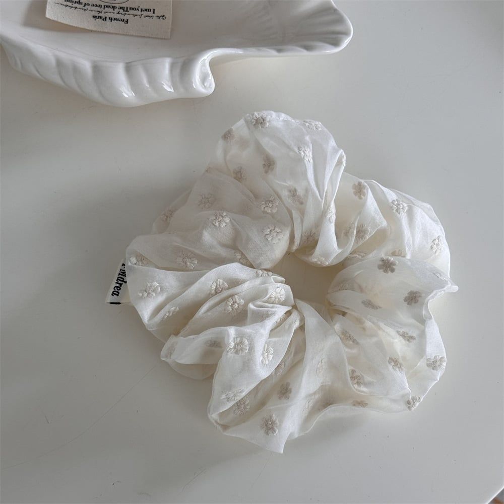  Scrunchies Thêu Hoa Nhỏ 