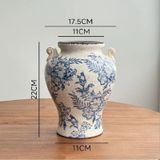  Bình Hoa Sứ Men Lam Trắng 