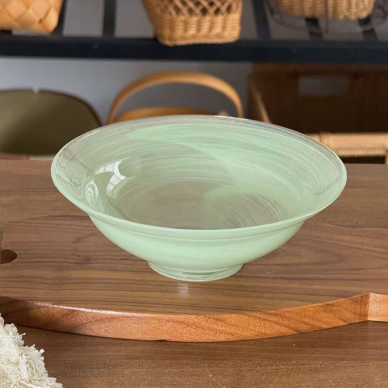  Bát Chawan Thủy Tinh Xanh Lá 