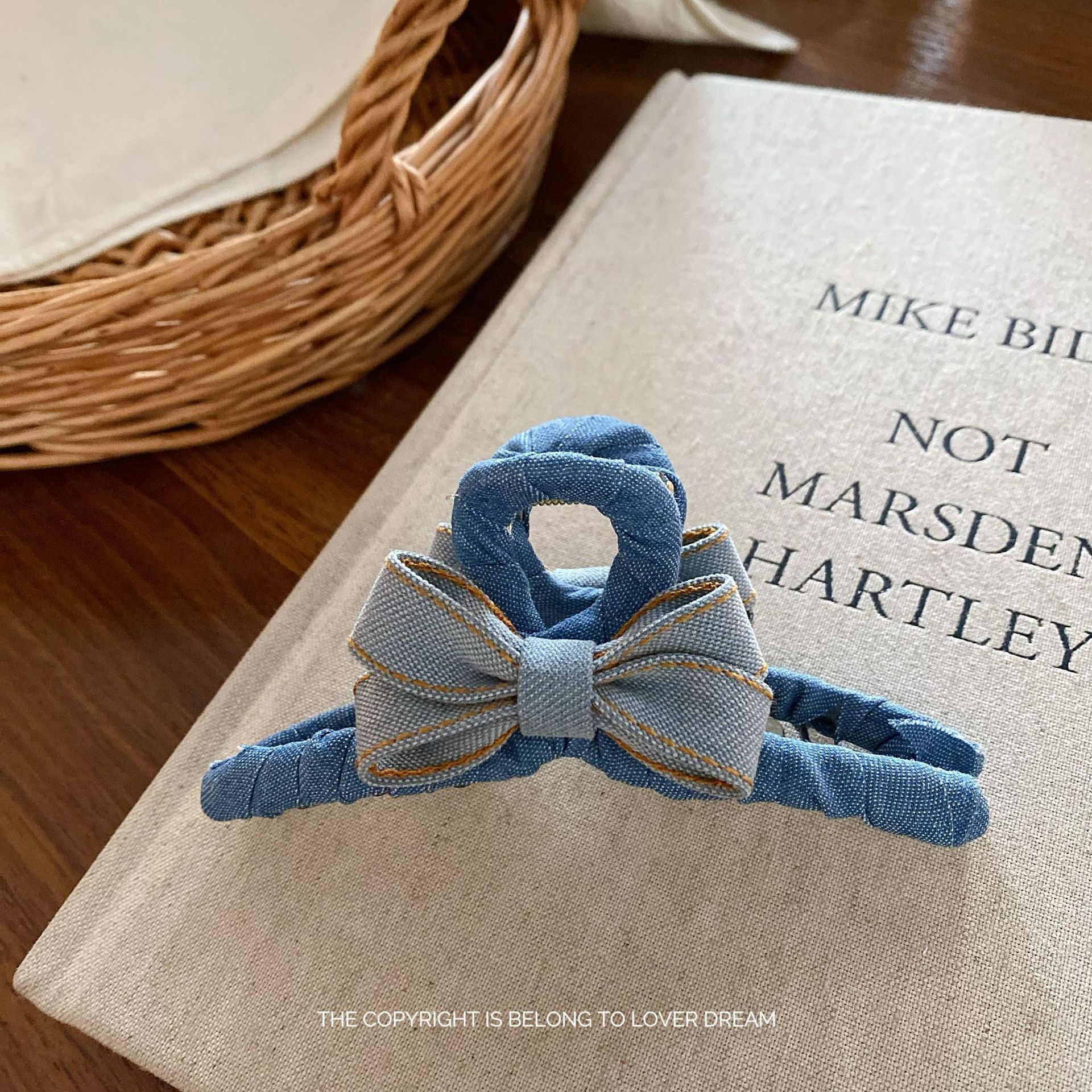  Kẹp Tóc Nơ Vải Jean 