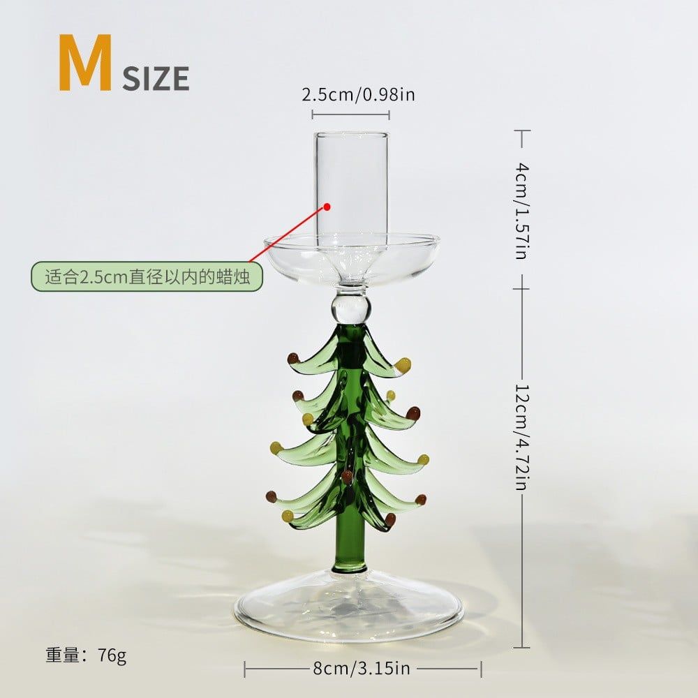  Chân Nến Thủy Tinh Cây Thông Noel 