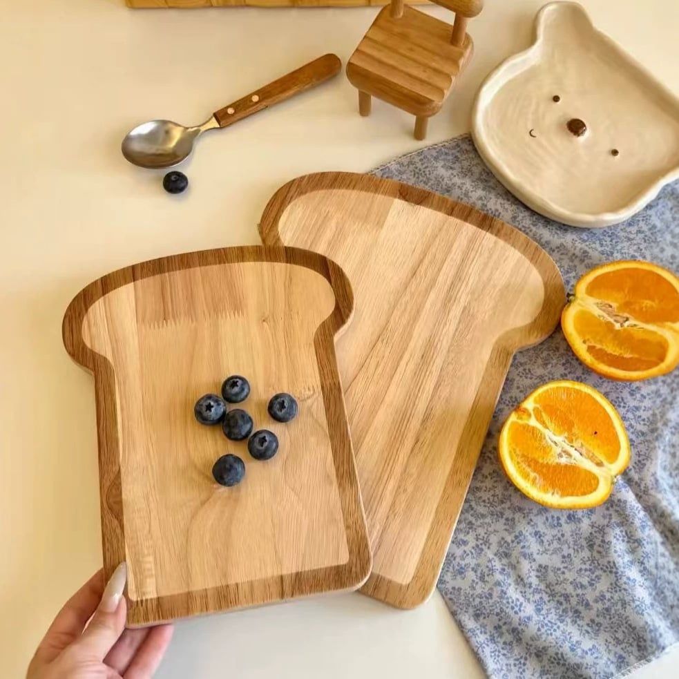  Khay Gỗ Hình Bánh Mì Có Viền 