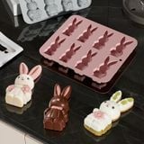  Khuôn Silicone Thỏ Hoa 