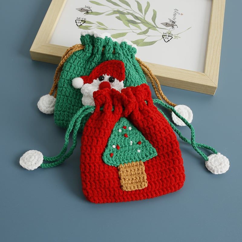  Túi Rút Len Móc Giáng Sinh 
