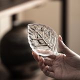  Đĩa Lá Thủy Tinh Kèm Muỗng Khuấy 