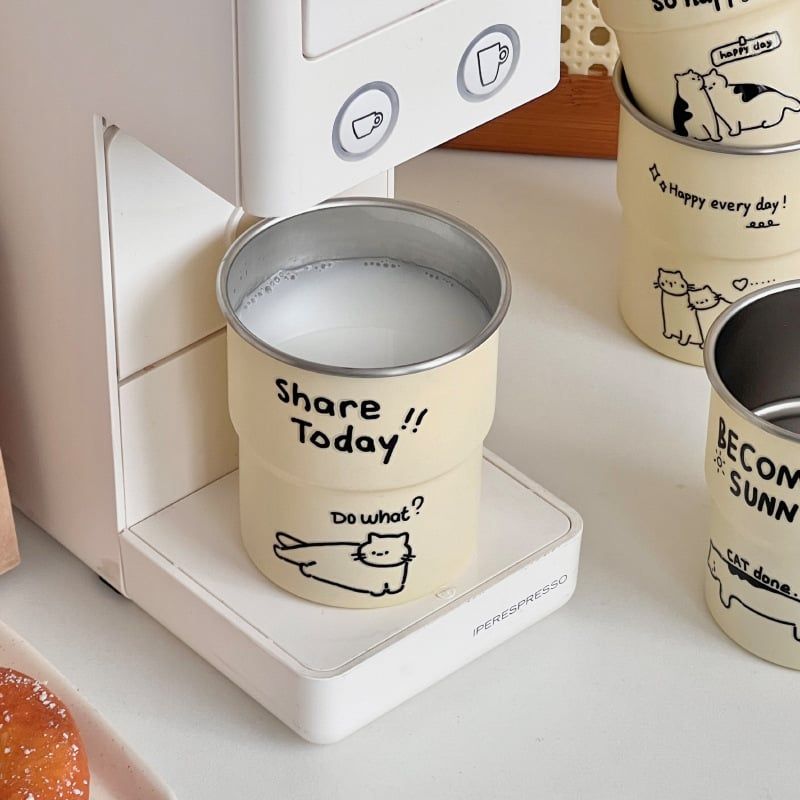  Cốc Du Lịch Hình Mèo Graffiti Dễ Thương 