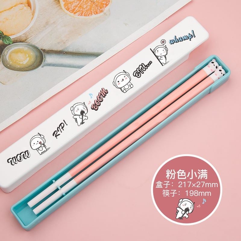 Hộp Đũa cầm Tay Bé Gấu Dễ Thương 
