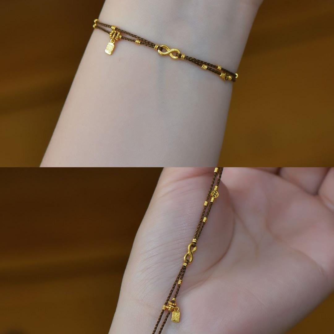  Vòng Tay Chỉ Nâu Kim Phúc 