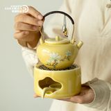  Bộ Ấm Trà Gốm & Bếp Vàng Chanh 