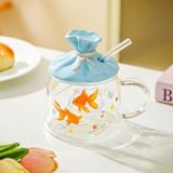  Cốc Thủy Tinh Túi Cá Vàng (Kèm Ống Hút) 