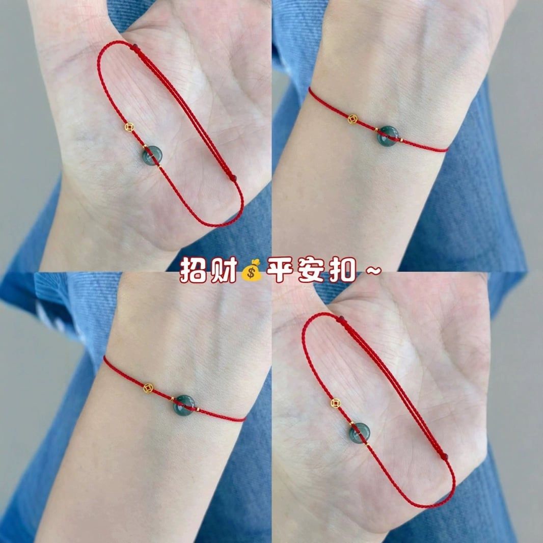  Vòng Tay Ngọc Bình An Dây Đỏ 